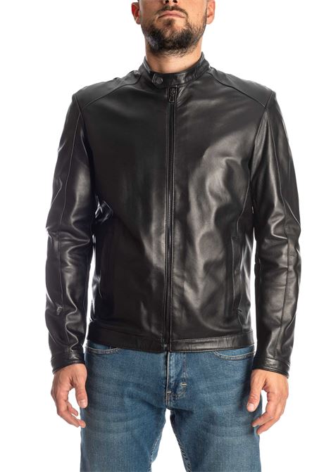 Black leather jacket PK BY PASKAL | 771NAPPA-NERO